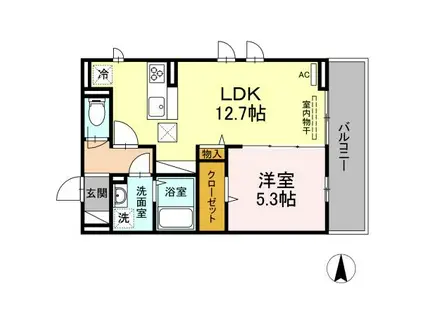 OTTS RⅢ(1LDK/1階)の間取り写真