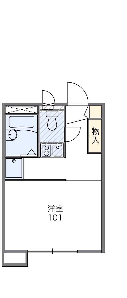 レティエール(1K/2階)の間取り写真