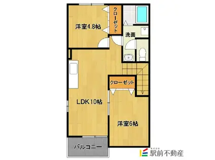 J・YTOWND(2LDK/2階)の間取り写真