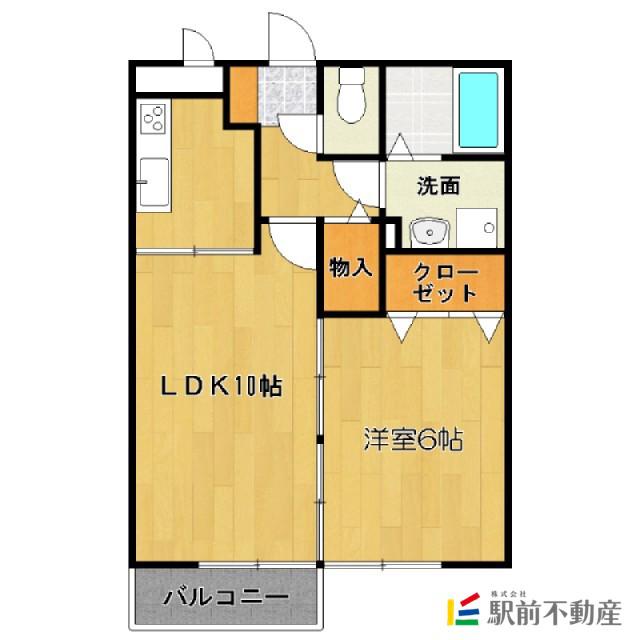 アヴァンセB棟(1LDK/1階)の間取り写真
