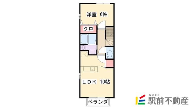 アヴニールⅡ(1LDK/2階)の間取り写真
