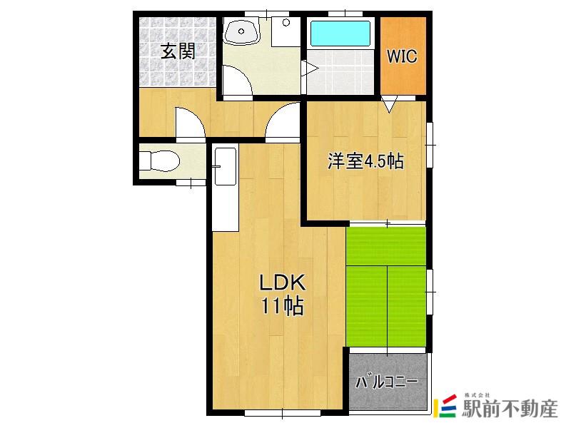 I-CUBE(1LDK/2階)の間取り写真
