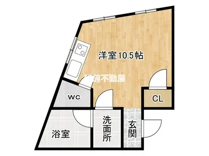 レジデンスペガサス(ワンルーム/1階)の間取り写真