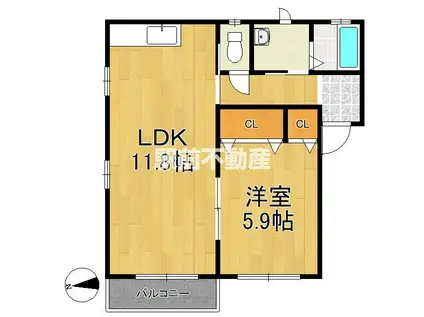 メイプルメゾン(1LDK/2階)の間取り写真