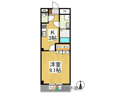 エル・シャトー(1K/2階)の間取り写真