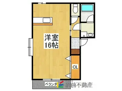 コンフォート長牟田(ワンルーム/2階)の間取り写真