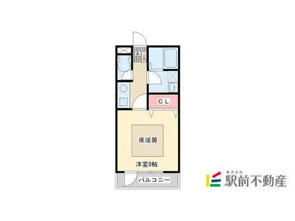 パールハイムⅡ(1K/2階)の間取り写真