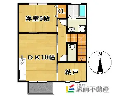 グリーンウッド(1SLDK/2階)の間取り写真