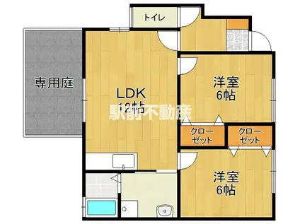 わんだふるコート(2LDK/1階)の間取り写真