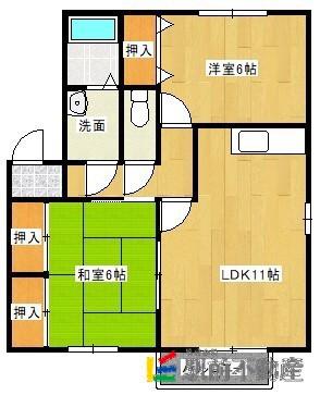セジュールソシアⅡ(2LDK/1階)の間取り写真