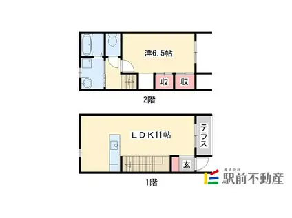 スプリングハウス(1LDK/1階)の間取り写真