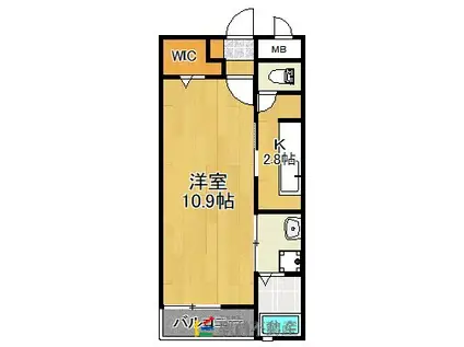 フォレスタあけぼの(1K/2階)の間取り写真