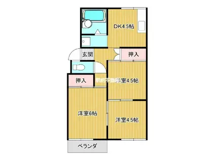 プレジール延命(3DK/2階)の間取り写真