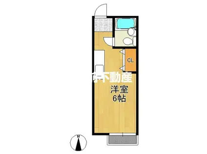 エレガンスハイツⅡ(ワンルーム/2階)の間取り写真