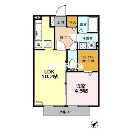 セジュールさくら(1LDK/1階)の間取り写真