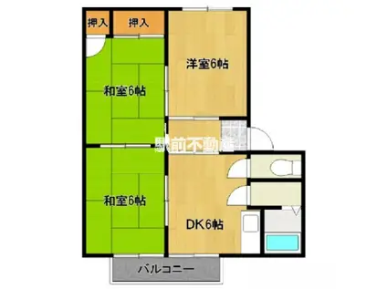 アイエムハイツ(3DK/1階)の間取り写真