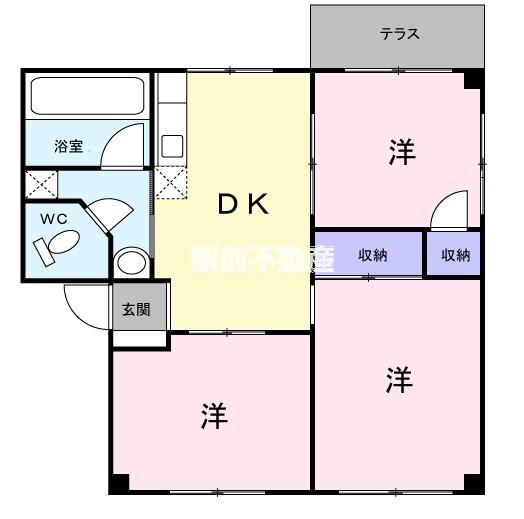 長浜ハイツ(3DK/1階)の間取り写真