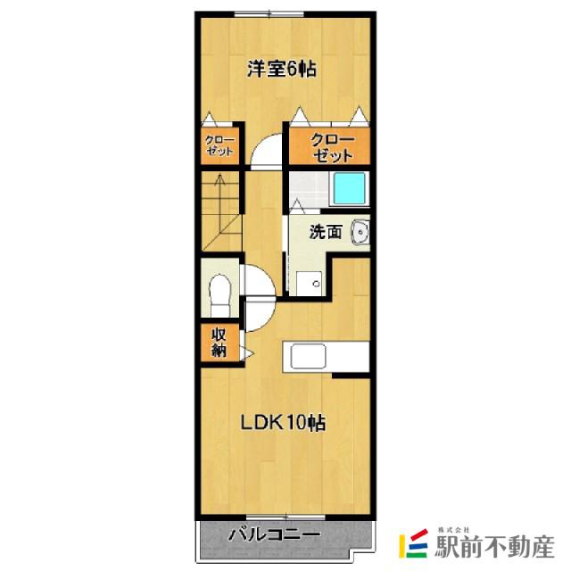 ジェネシスⅢ(1LDK/2階)の間取り写真