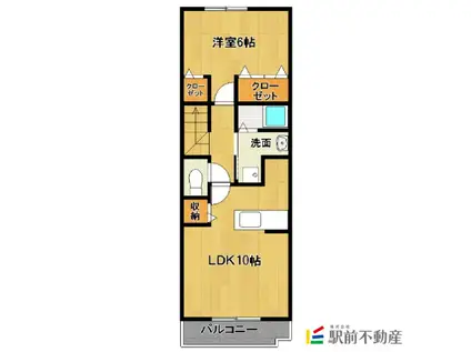 ジェネシスⅢ(1LDK/2階)の間取り写真