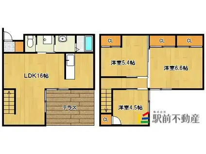 鹿児島本線 西牟田駅 徒歩24分 2階建 築19年(3LDK)の間取り写真