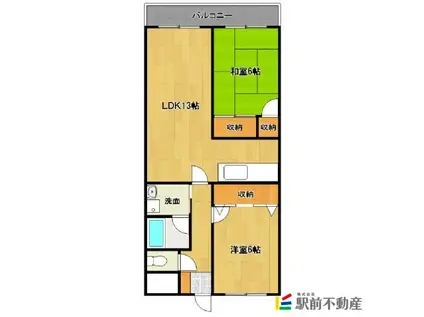 SKマンション(2LDK/1階)の間取り写真