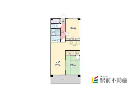 SKマンション(2LDK/2階)の間取り写真