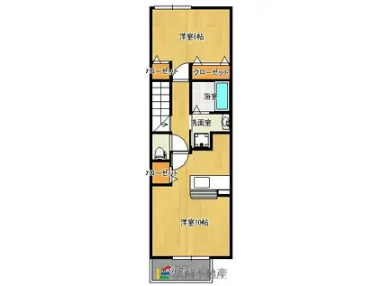 西鉄天神大牟田線 西鉄銀水駅 徒歩21分 2階建 築19年(1LDK/2階)の間取り写真