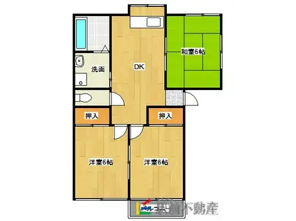 サンハイツ(3DK/1階)の間取り写真