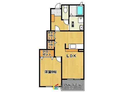 ジェネシスⅡ(1LDK/1階)の間取り写真