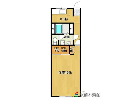 メゾン赤坂(1K/2階)の間取り写真