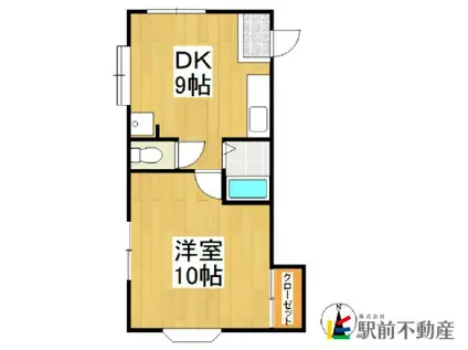 コーポ山口(1DK/3階)の間取り写真