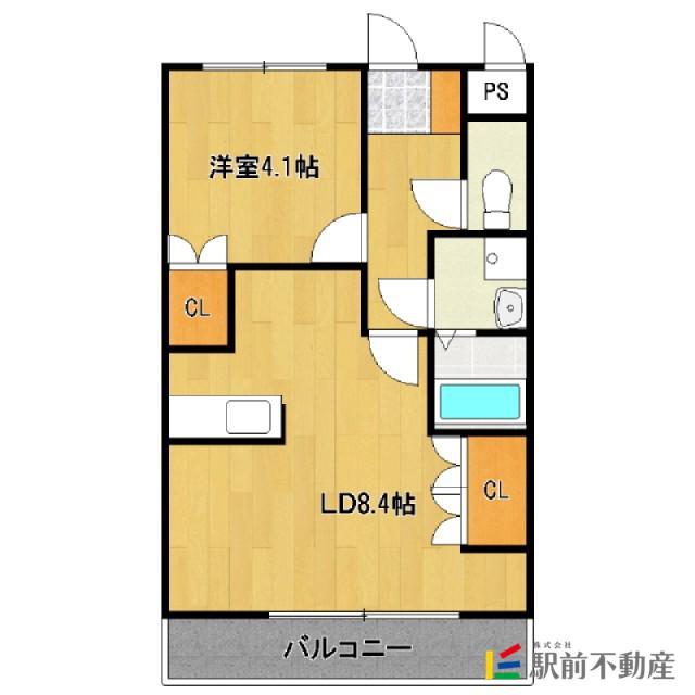 ファームタウン桜Ⅱ(1LDK/2階)の間取り写真