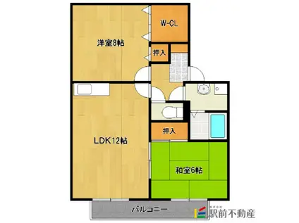 ルミエール Ⅱ(2LDK/1階)の間取り写真