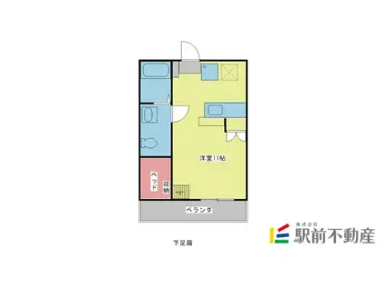 ハイデンスグリーン7(ワンルーム/3階)の間取り写真