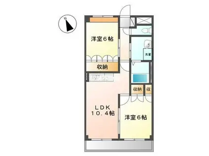 HANAMIZUKI(2LDK/2階)の間取り写真