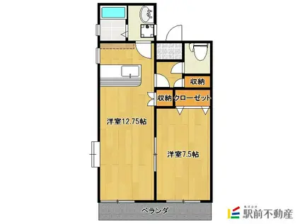 IKビル希(1LDK/3階)の間取り写真