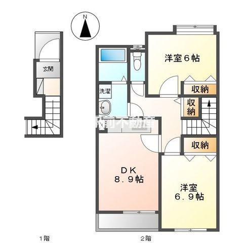 メゾンJ(2DK/2階)の間取り写真