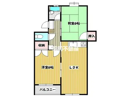 西鉄天神大牟田線 三潴駅 徒歩12分 2階建 築30年(2LDK/2階)の間取り写真