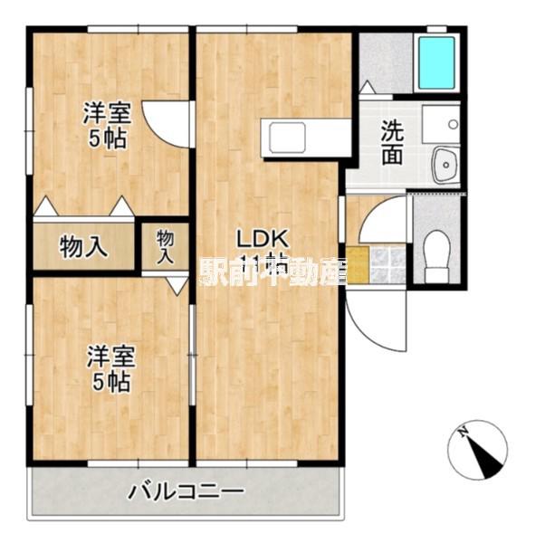 ファミーユⅠ(2LDK/1階)の間取り写真