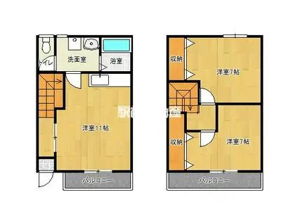 ティンカーベル(2LDK/2階)の間取り写真