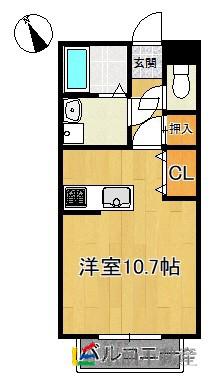 セジュール柳川Ⅱ(ワンルーム/2階)の間取り写真