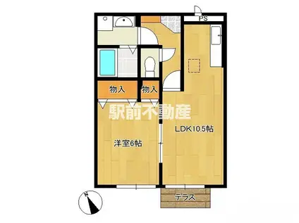 セゾン フィールド(1LDK/1階)の間取り写真