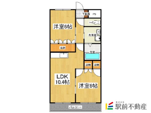 グランフォースMOCO(2LDK/2階)の間取り写真