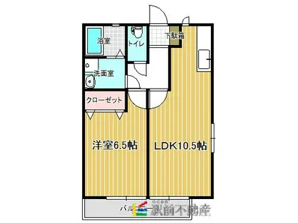 ファミーユⅢ(1LDK/2階)の間取り写真