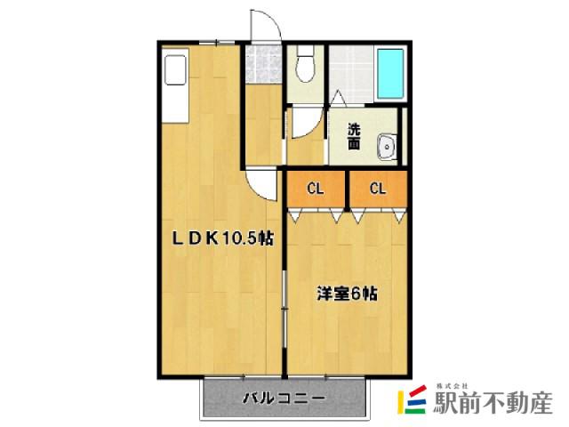 プールトゥジュールM(1LDK/1階)の間取り写真