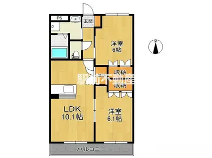 グランチェスタYAMATO(2LDK/1階)の間取り写真