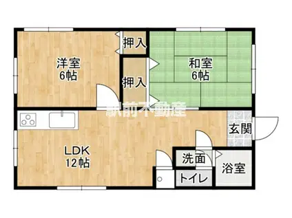 クリスタルメゾン上白川(2LDK/1階)の間取り写真
