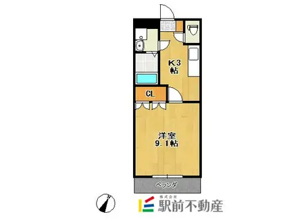 ANGELGARDEN(1K/2階)の間取り写真