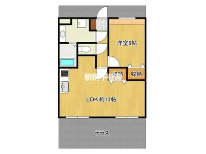 エルシオン(1LDK/2階)の間取り写真