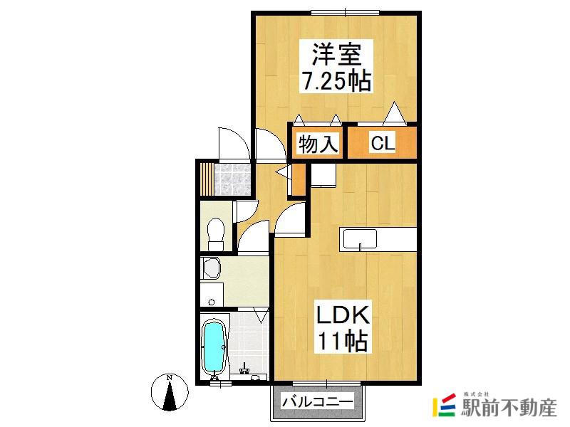 D-ROOM杉町(1LDK/1階)の間取り写真